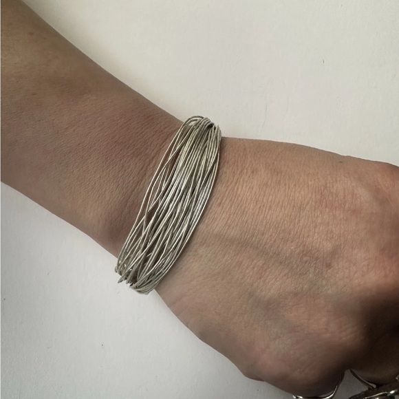 Navajo Sterling Silver 30 Multi-Strand Liquid Silver Bracelet - Picture 3 of 3